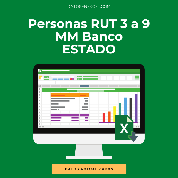 Personas en Banco Estado RUT 3 A 9 MM (14.000 contactos)